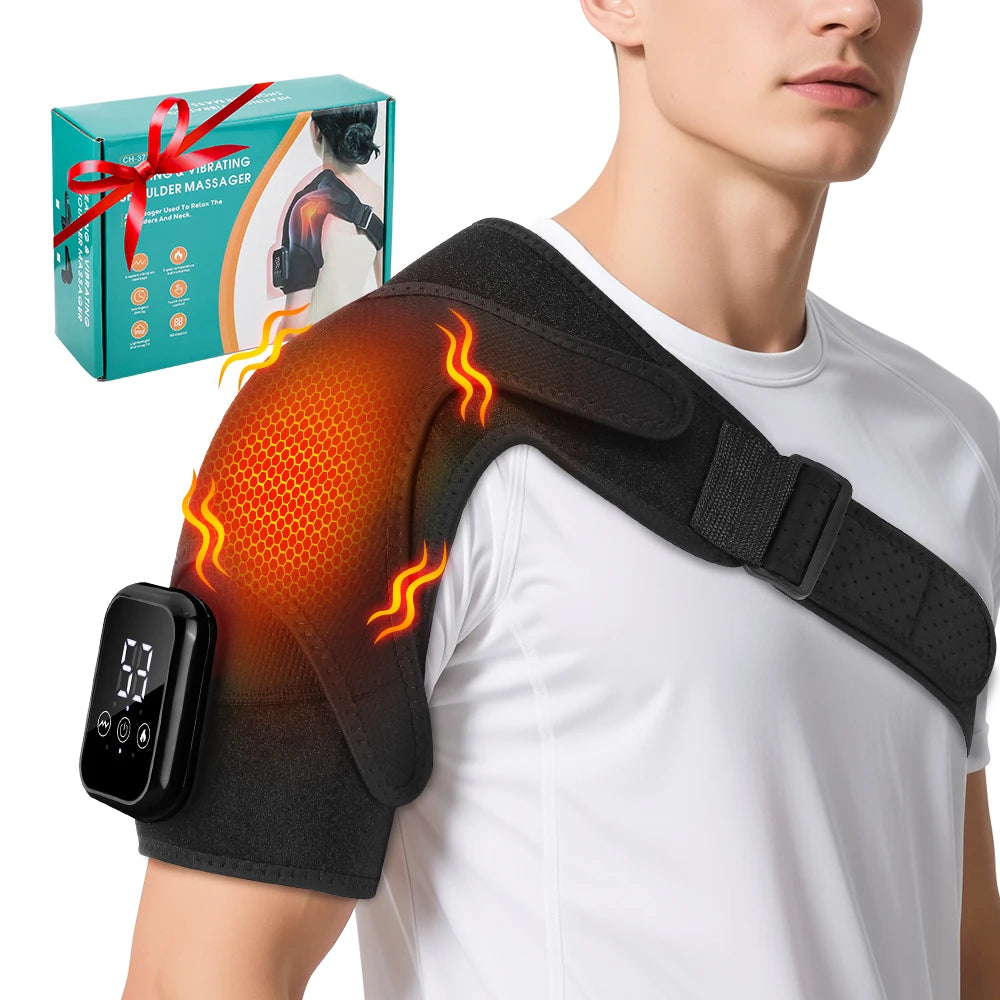 Cordless Heated Shoulder Wrap with Vibration Massage