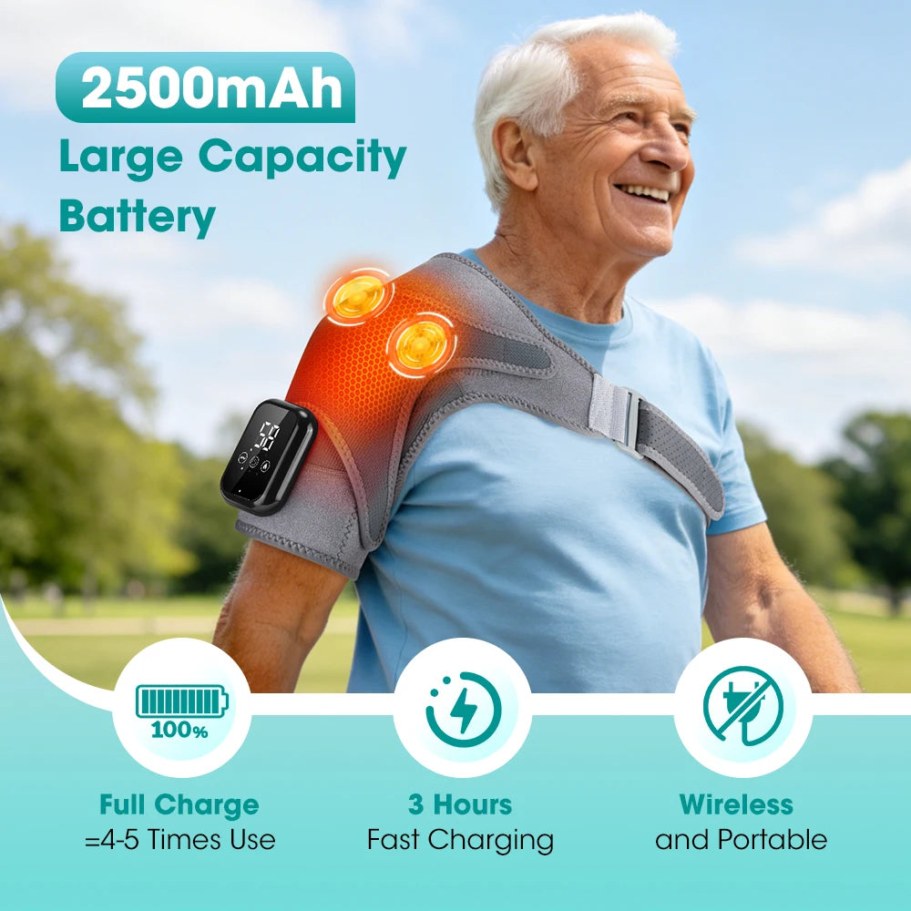 Cordless Heated Shoulder Wrap with Vibration Massage