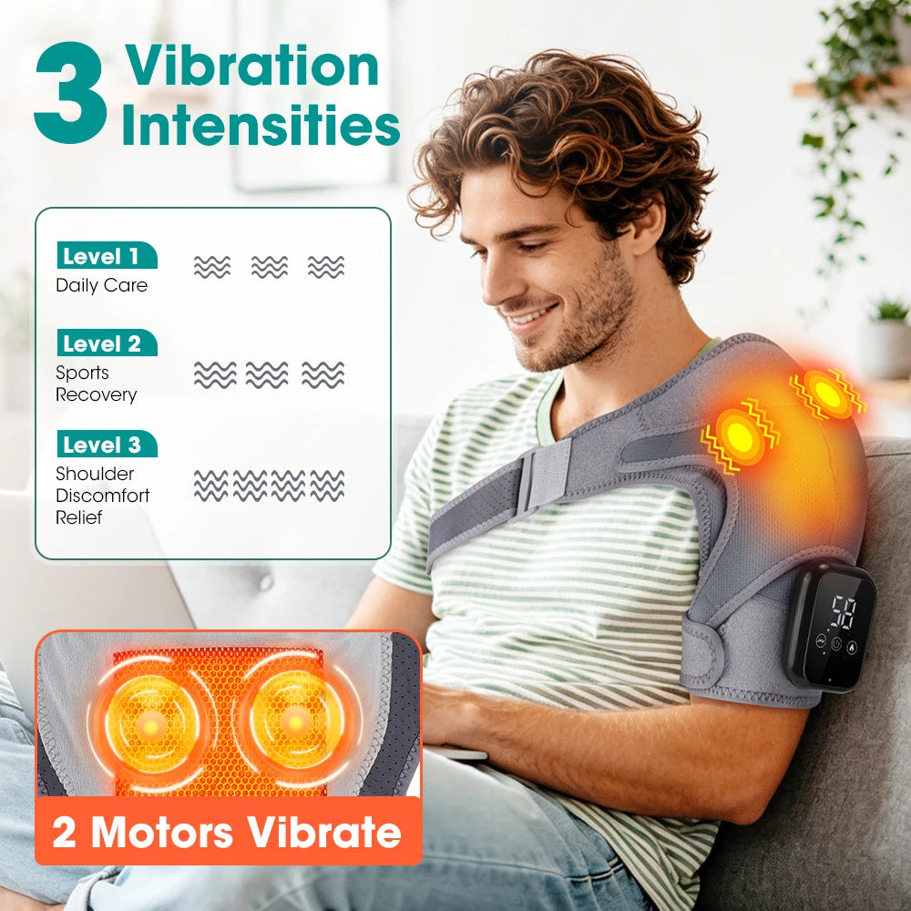 Cordless Heated Shoulder Wrap with Vibration Massage