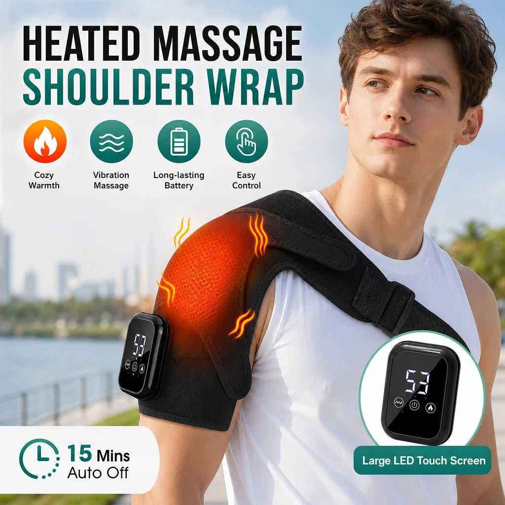 Cordless Heated Shoulder Wrap with Vibration Massage