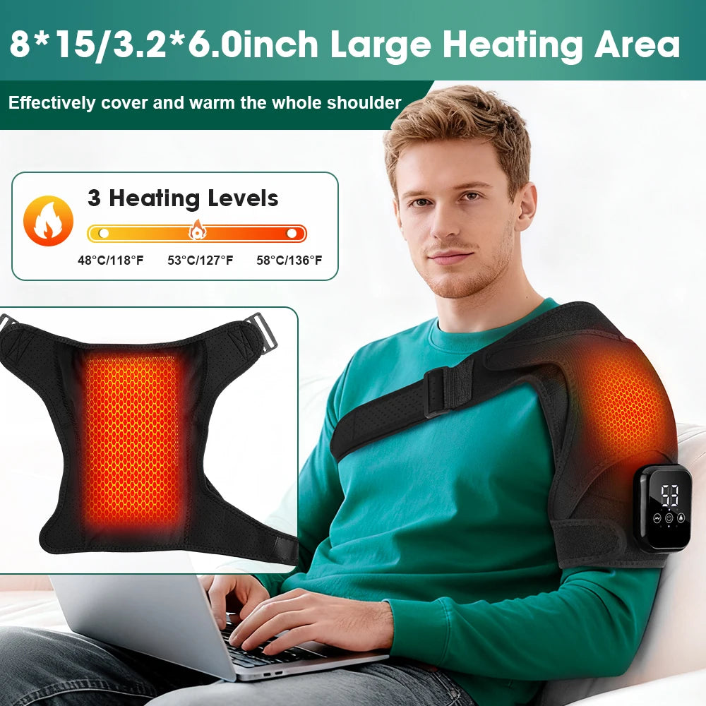 Cordless Heated Shoulder Wrap with Vibration Massage
