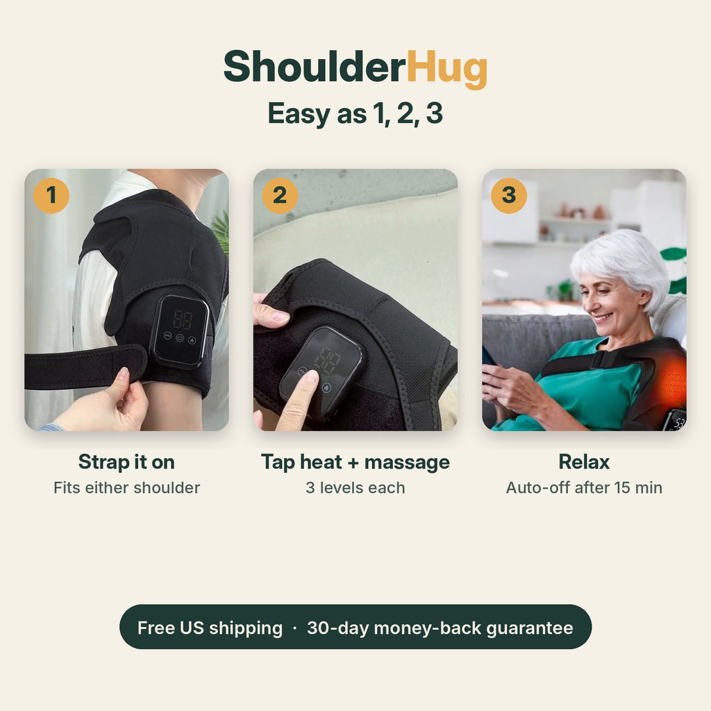 ShoulderHug Cordless Heated Shoulder Wrap with Massage